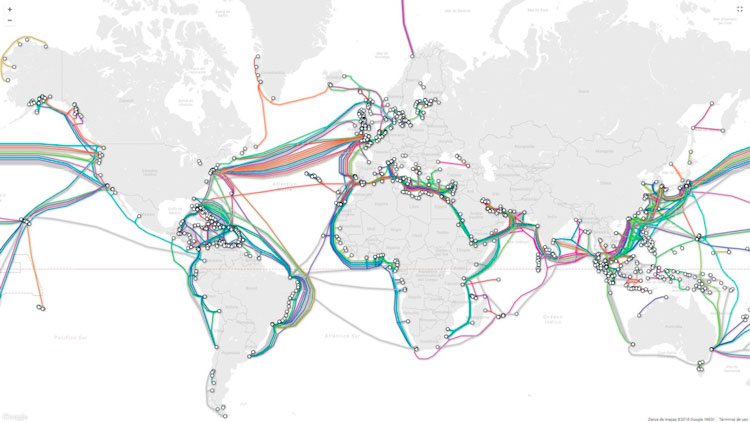 Cables submarinos, internet